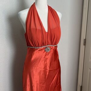 Betsy & Adam Satin Halter Dress *estimated size medium